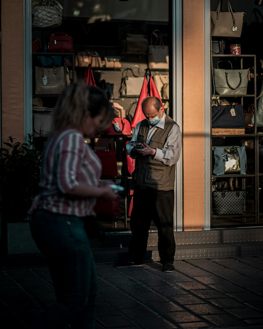 store detective observing customer