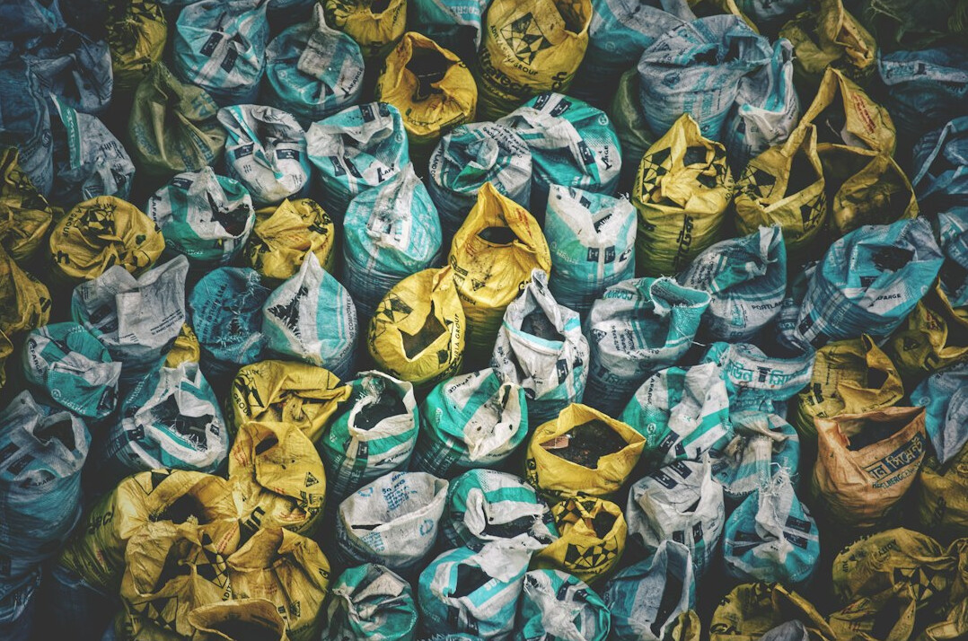Folded newspapers stacked together