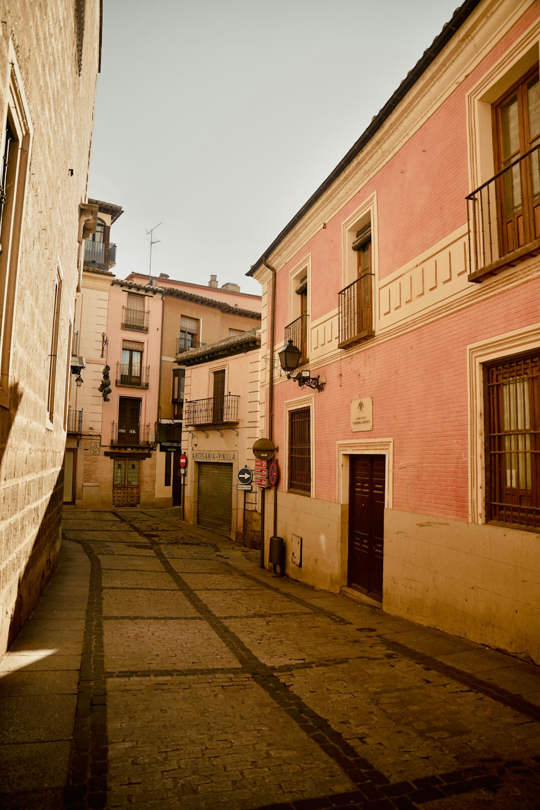 Old city street with historic buildings